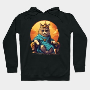 Nap King Funny Cat On A Throne Hoodie